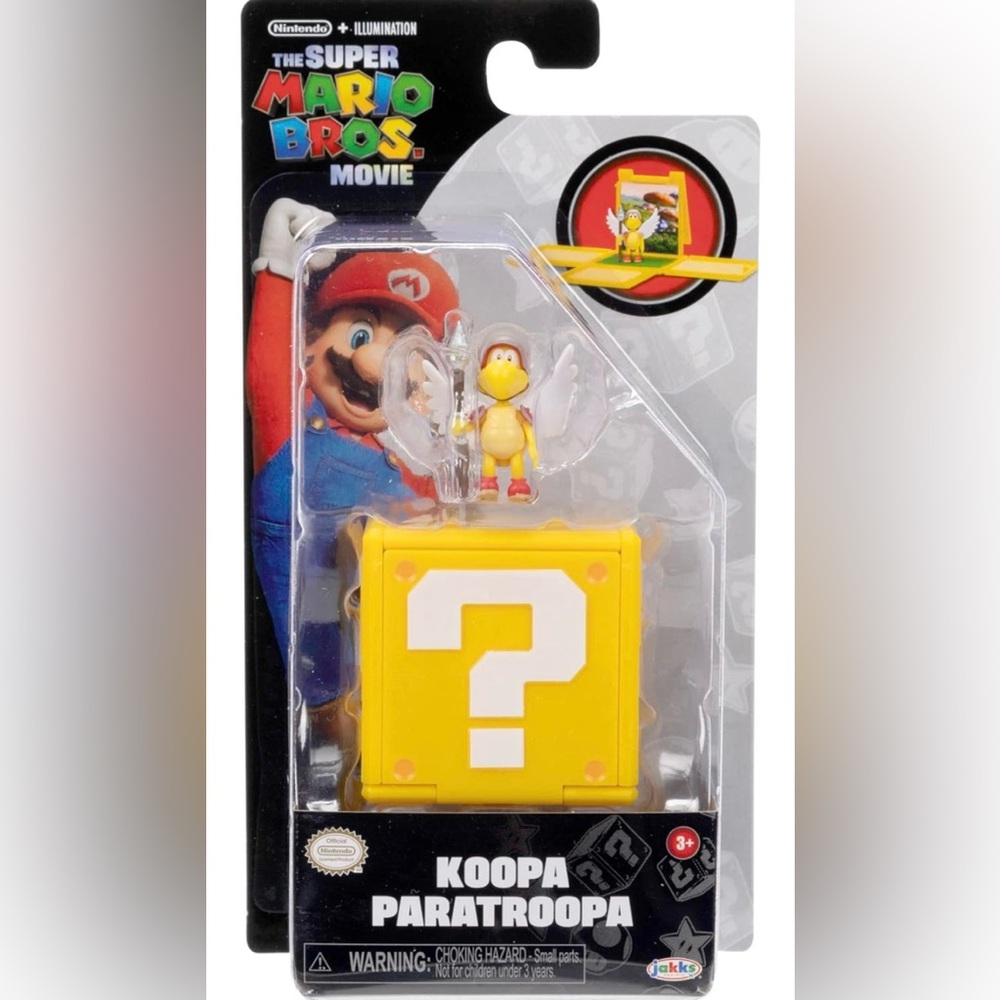 THE SUPER MARIO BROS. MOVIE – 1.25” Koopa Paratroopa Mini Figure with ‘?’ Block